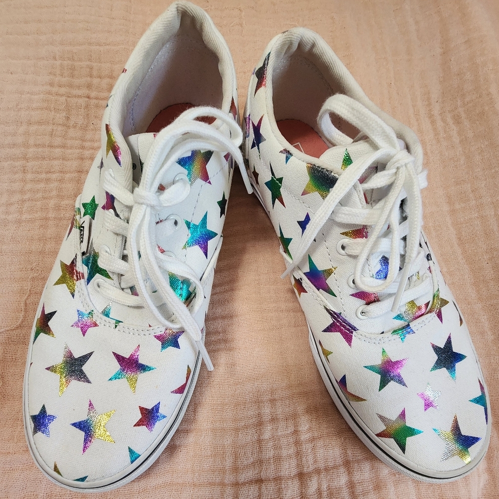 Vans Metallic Rainbow Stars - Missy Size 5.5 Women's 7 EUR 37 - Picture 8 of 10